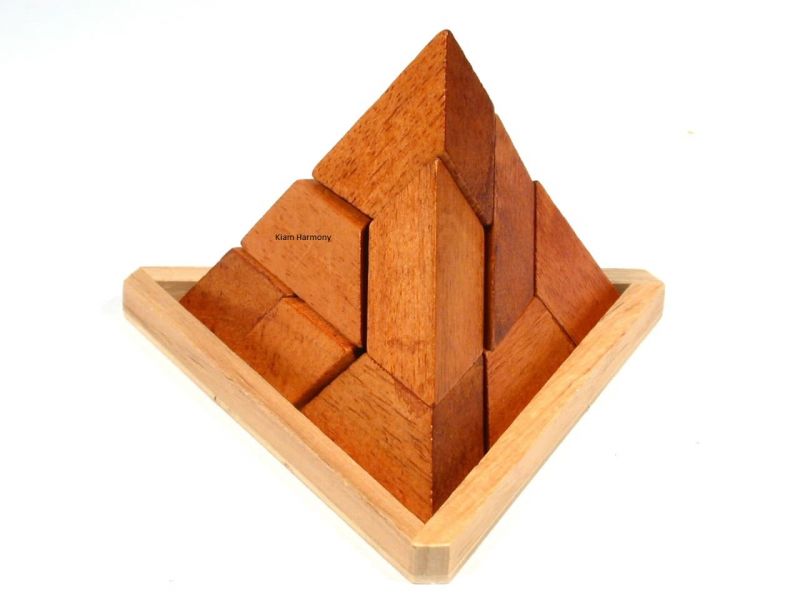 Geduldspiel | Pyramide | Holz 5 Teile