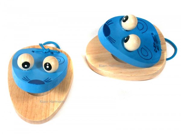 Kastagnette Holz | Maus blau