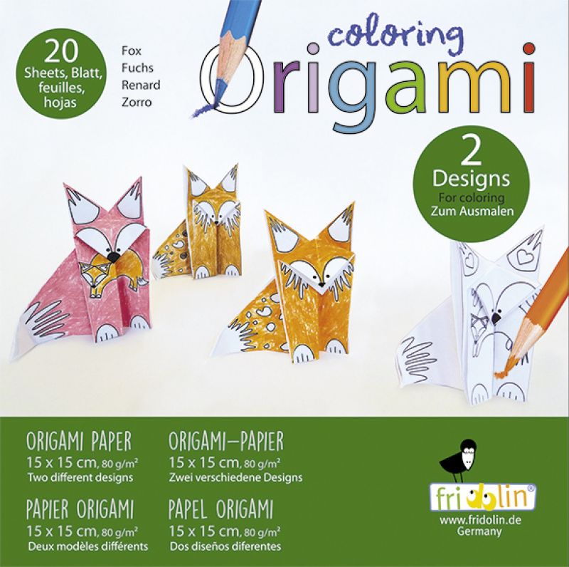 Origami | Fuchs | coloring | 2 Designs
