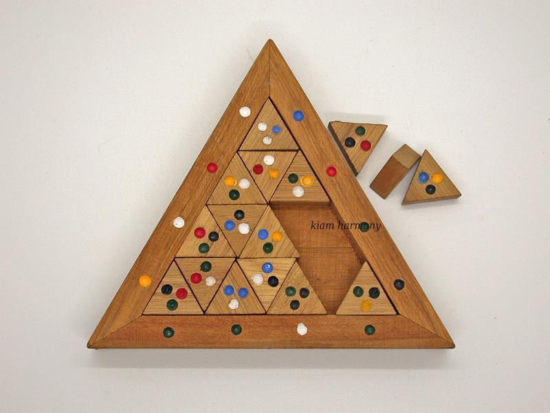 Geduldspiel | Farben Dreieck | Holz