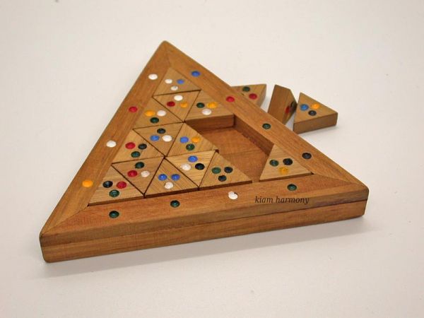 Geduldspiel | Logikspiel Farben Dreieck | Holz