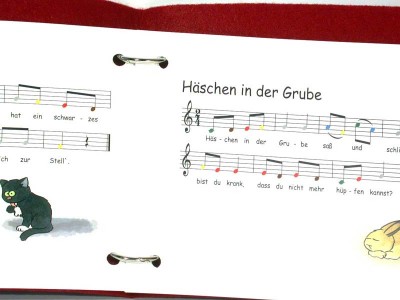 Noten und Farben für Xylophone und Glockenspiele