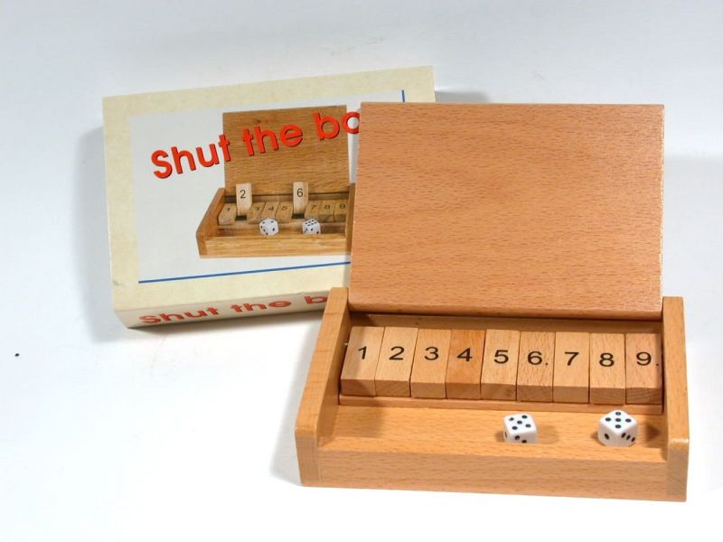 Geduldspiel | "Shut the Box" | Holz Reisespiel