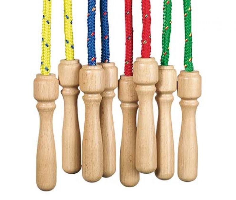 Springseile mit Holzgriffen 255 cm | Seilspringen