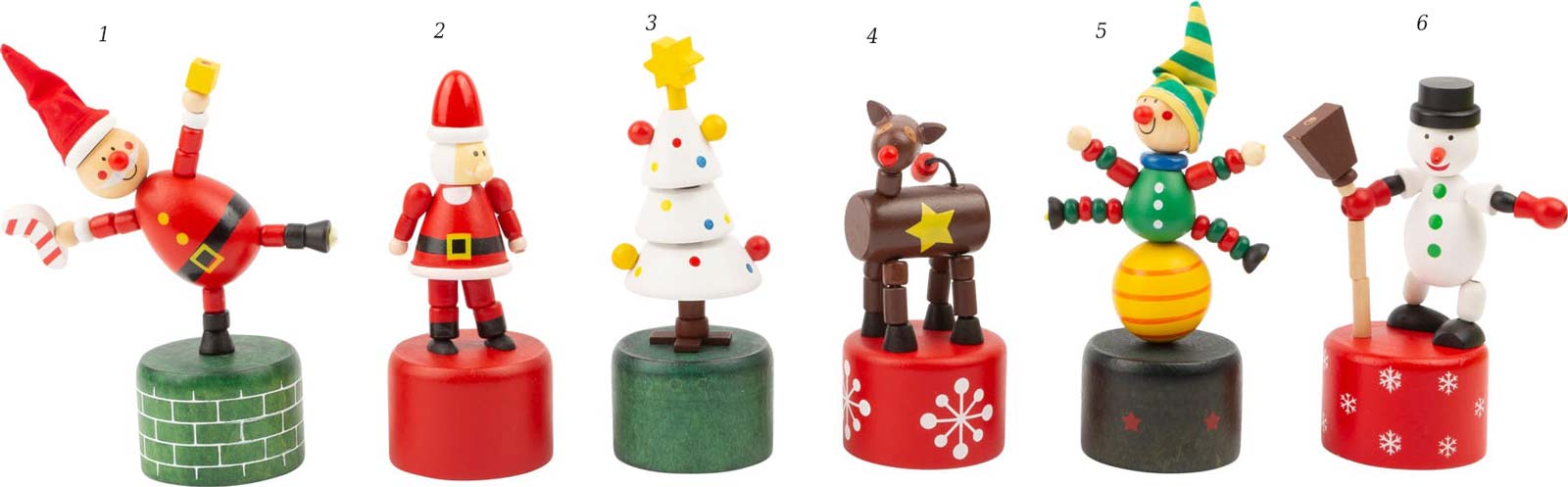 Drückfiguren  SET Drücktiere Weihnachtsfiguren Wackelfiguren Holz