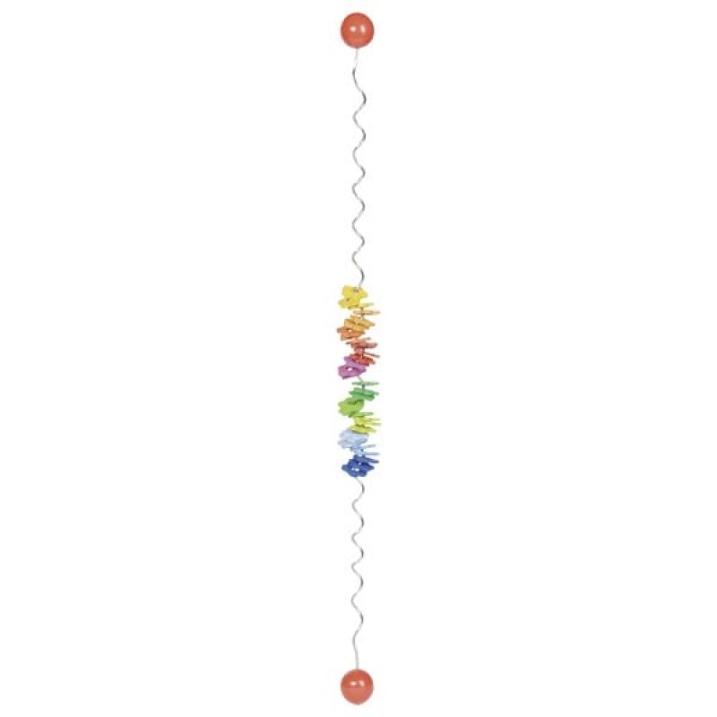 Farbspirale mit Holz Blumen Regenbogen