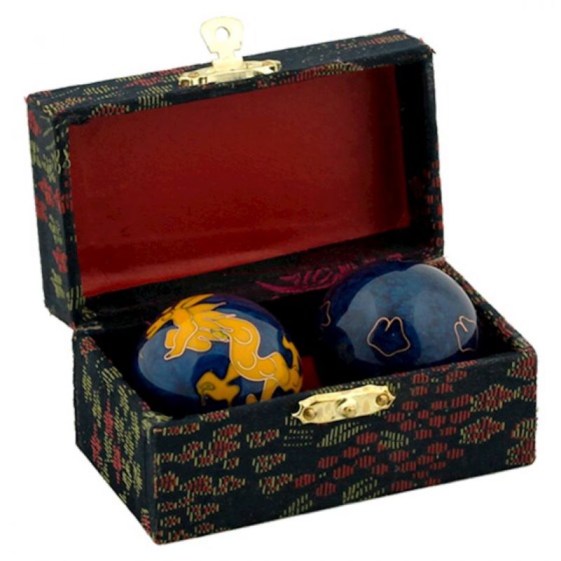 Klangkugeln 40 mm | 1Paar Qi Gong Kugeln Gelber Drache Klangkugeln 40 mm | 1Paar Qi Gong Kugeln Gelber Drache