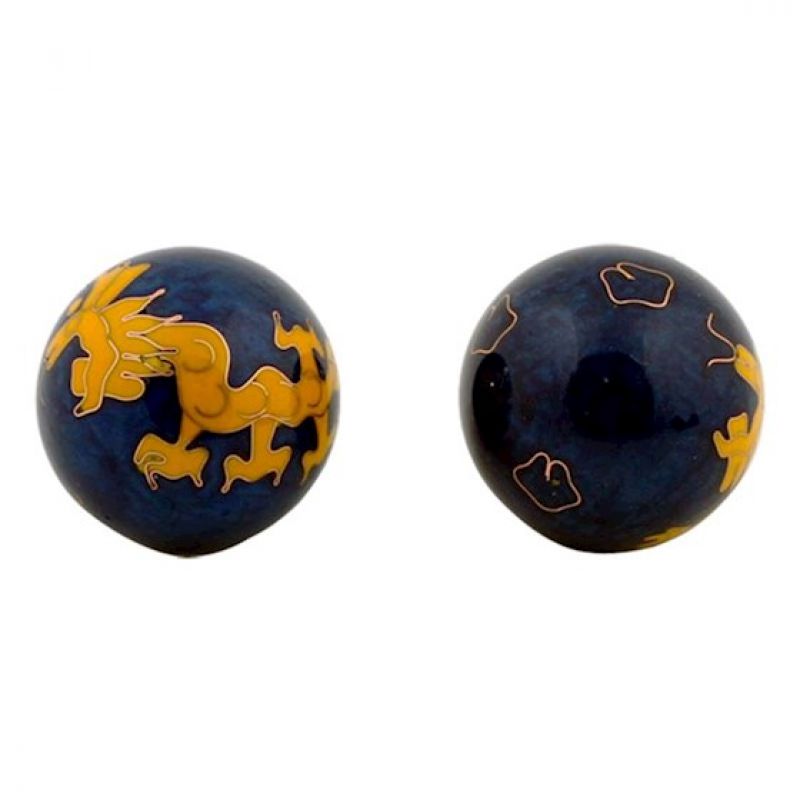 Klangkugeln 40 mm | 1Paar Qi Gong Kugeln Gelber Drache Klangkugeln 40 mm | 1Paar Qi Gong Kugeln Gelber Drache