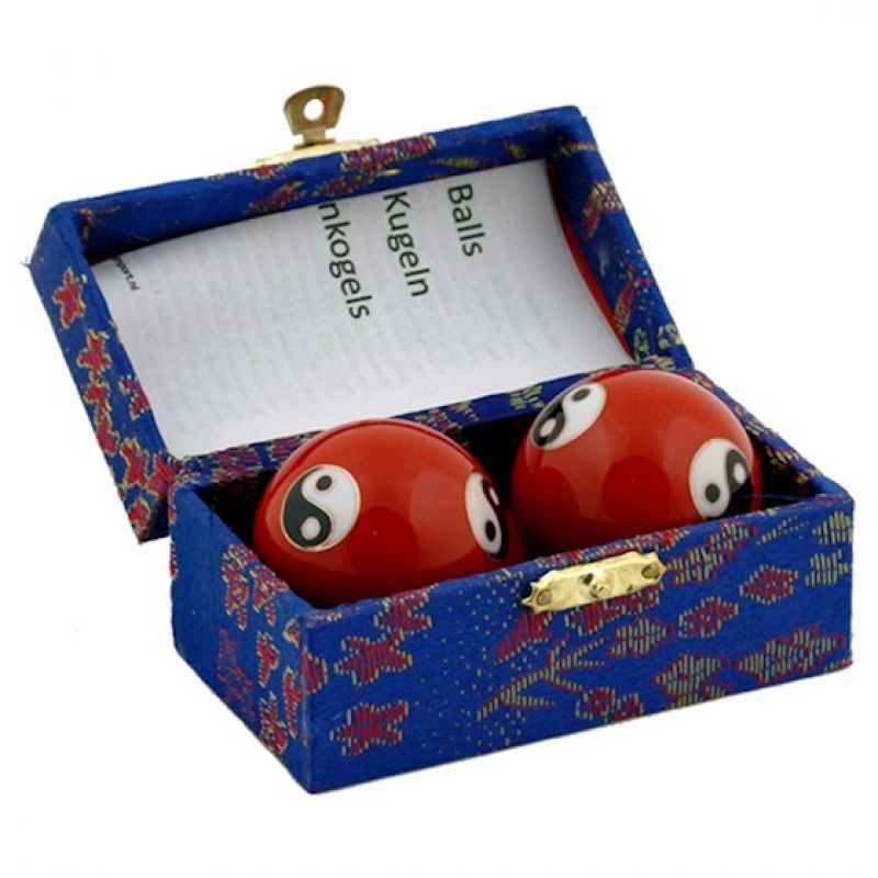 Klangkugeln 35 mm | 1Paar Qi Gong Kugeln Yin Yang rot Klangkugeln 35 mm | 1Paar Qi Gong Kugeln Yin Yang rot