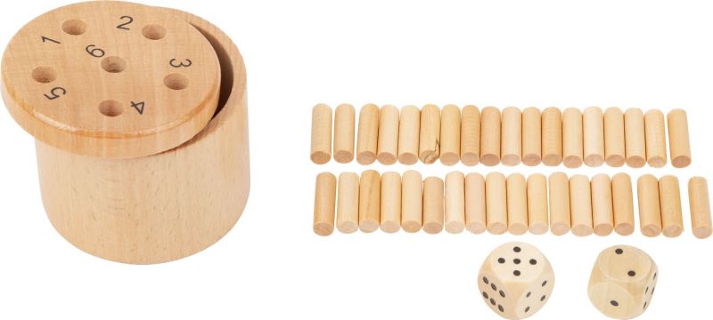 Würfelspiel 6 raus | Holz Reisespiel Würfelspiel 6 raus | Holz Reisespiel