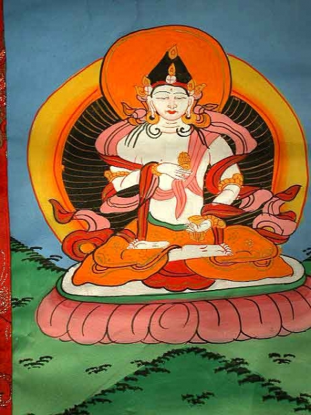 Thangka mit Rahmung - 6. Dhyani Buddha VAJRASATTVA Thangka mit Rahmung - 6. Dhyani Buddha VAJRASATTVA