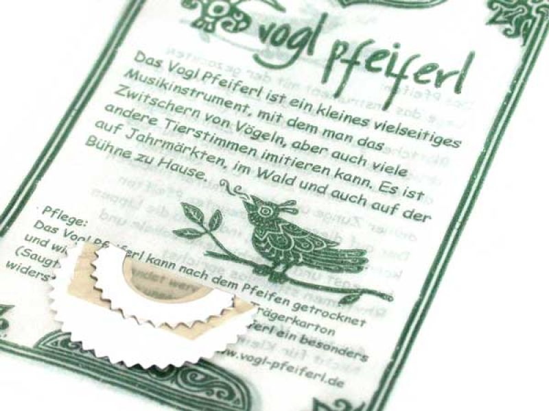 Vogl-Pfeiferl oder Vogel-PfeiferlVogelstimmen Zwitscher Plättchen mit Anleitung Kaufen. Vogl-Pfeiferl oder Vogel Pfeiferl